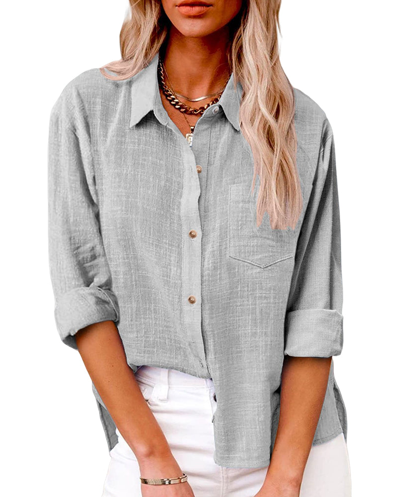 NOA | KNOOP SHIRT MIT LANGEN ÄRMELN