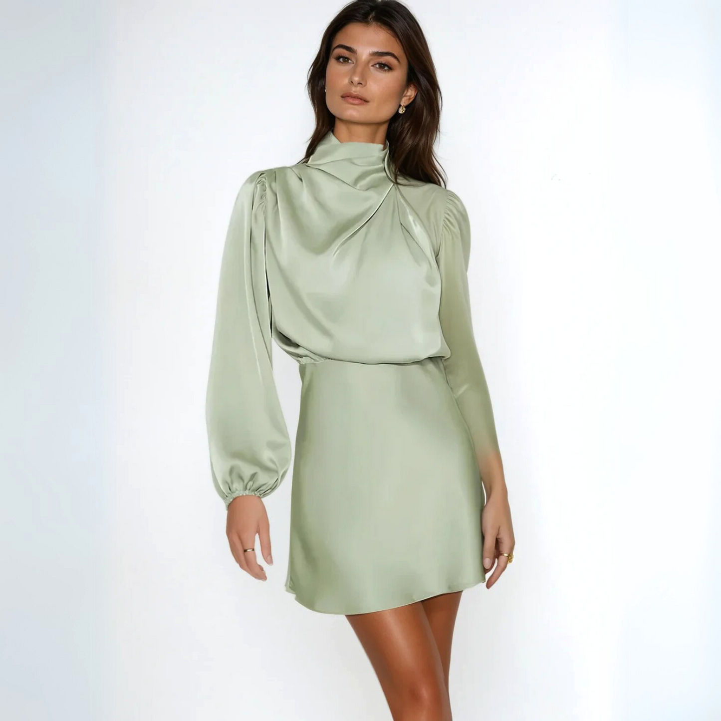 MEREL | EINSEITIGES SATIN-KLEID