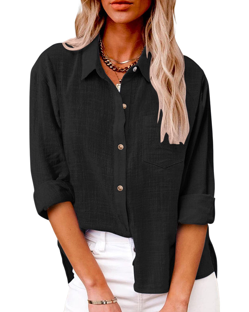 NOA | KNOOP SHIRT MIT LANGEN ÄRMELN