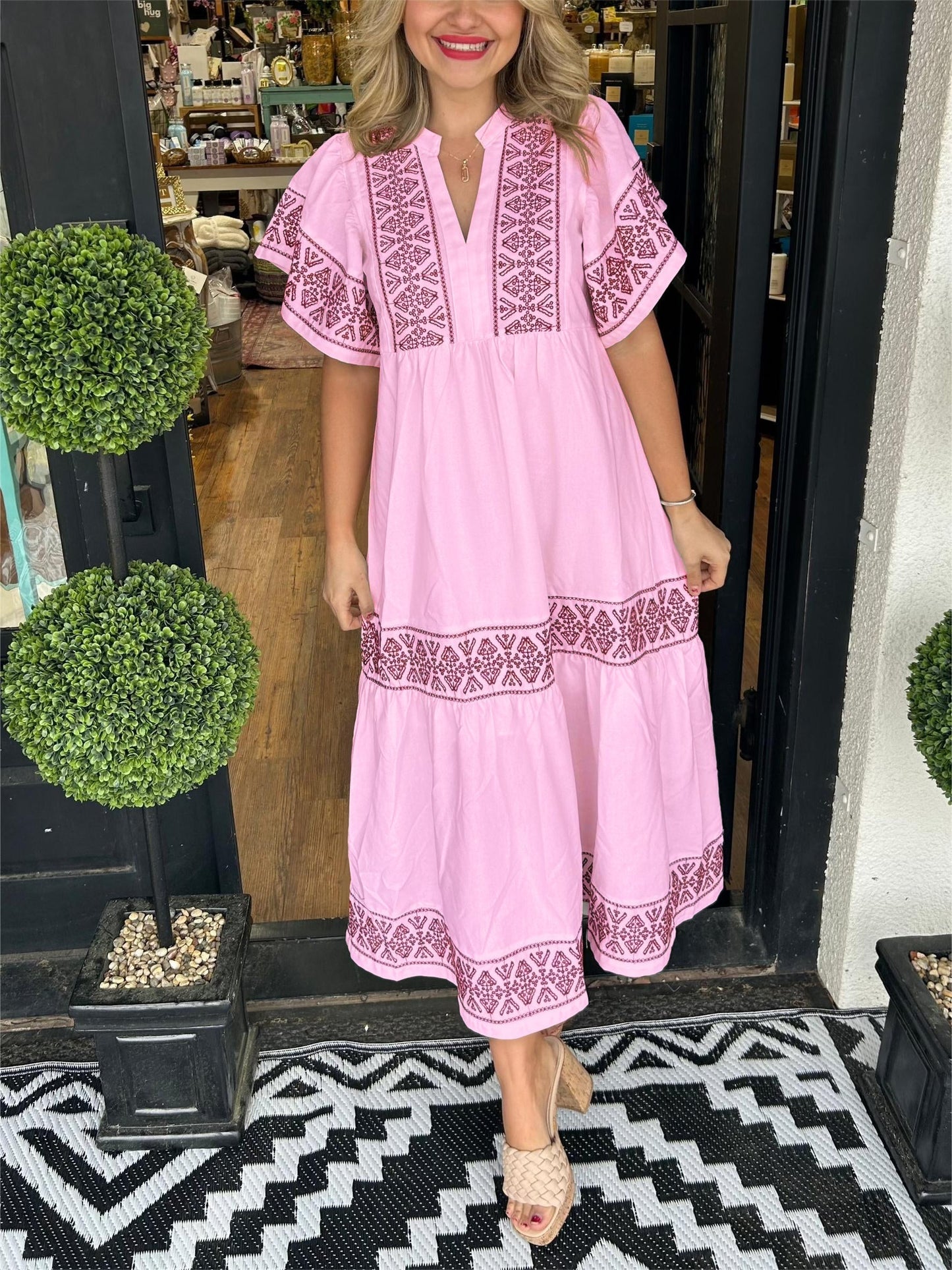 FLORA | BOHO MAXI KLEID MIT V-AUSSCHNITT