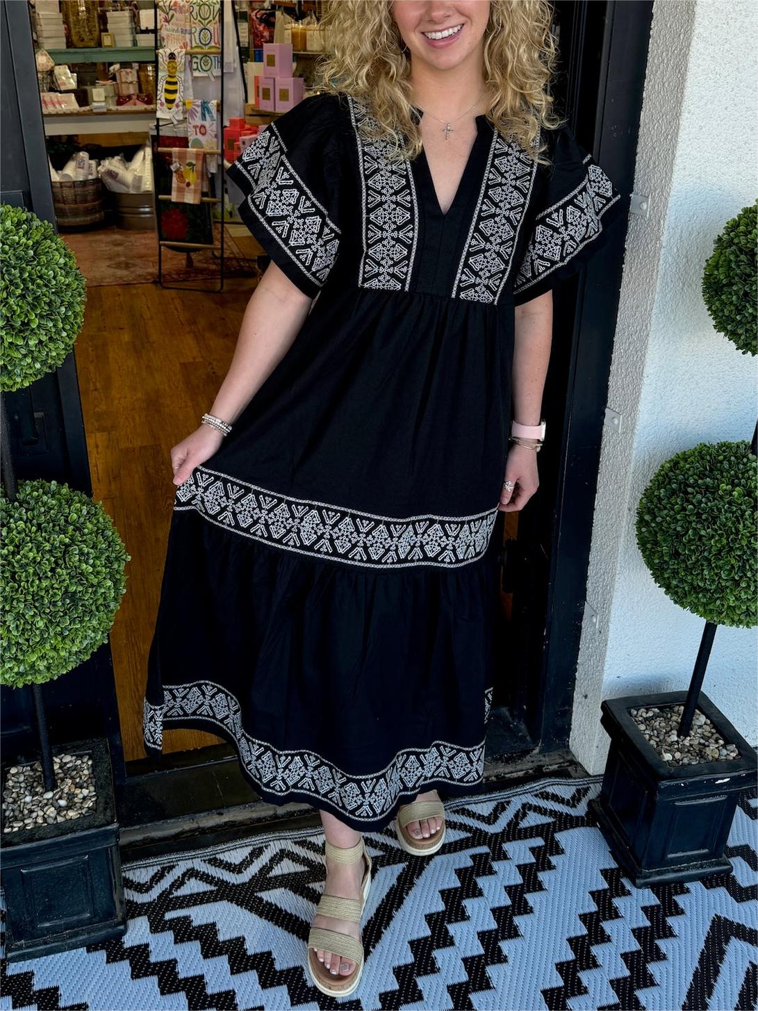 FLORA | BOHO MAXI KLEID MIT V-AUSSCHNITT