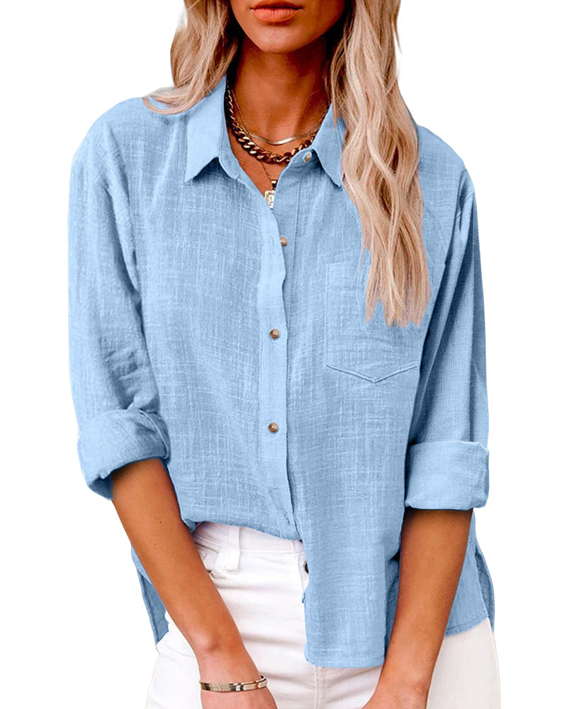 NOA | KNOOP SHIRT MIT LANGEN ÄRMELN