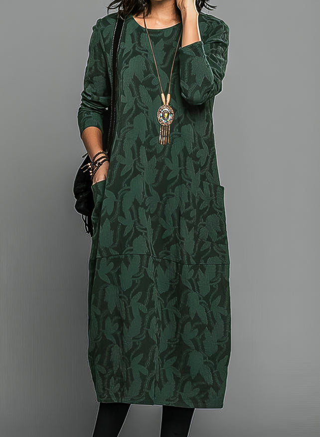 CASSIE | LÄSSIGES KLEID MIT RUNDHALSAUSSCHNITT