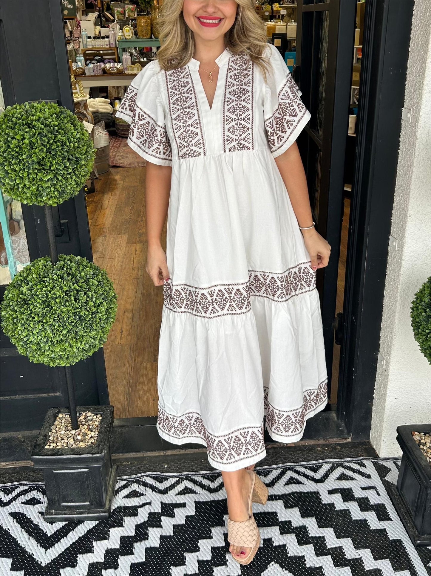 FLORA | BOHO MAXI KLEID MIT V-AUSSCHNITT