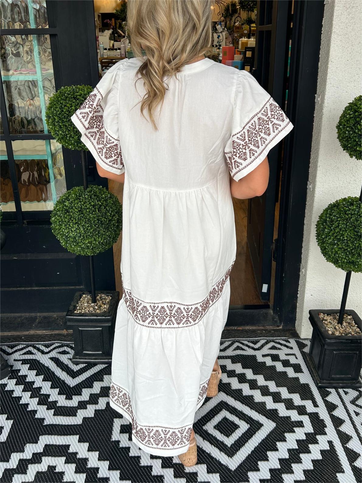 FLORA | BOHO MAXI KLEID MIT V-AUSSCHNITT
