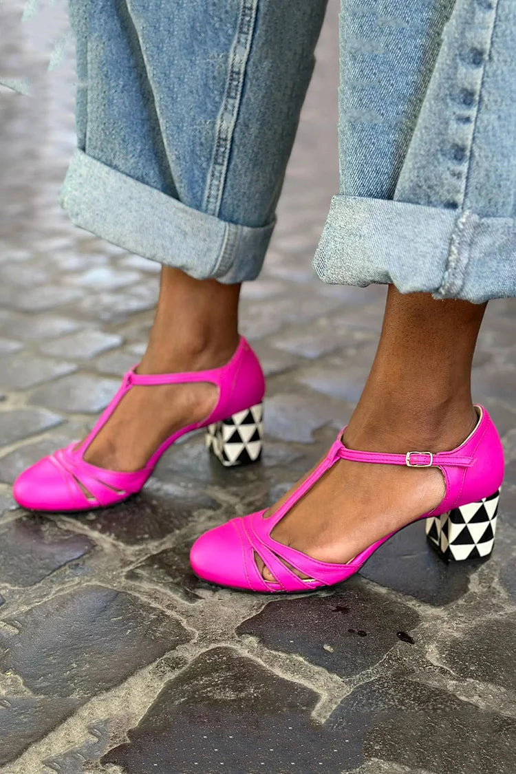 LISA | HOLLE HAKKEN MET T-BAND EN FUCHSIA PRINT