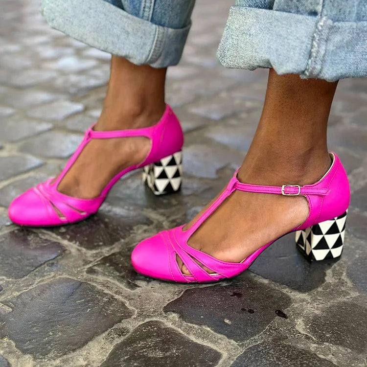 LISA | HOLLE HAKKEN MET T-BAND EN FUCHSIA PRINT