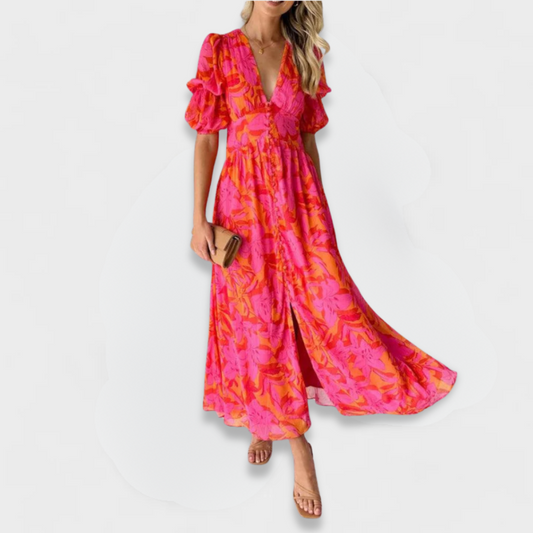 DERANA | MAXIKLEID ROT ROSA