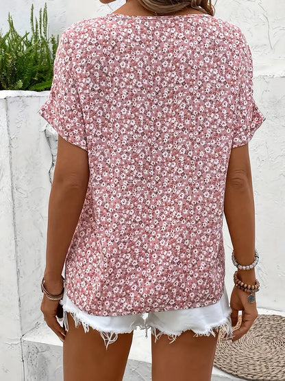 ELIA | ELEGANTE KNOPFBLUSE MIT BLUMEN