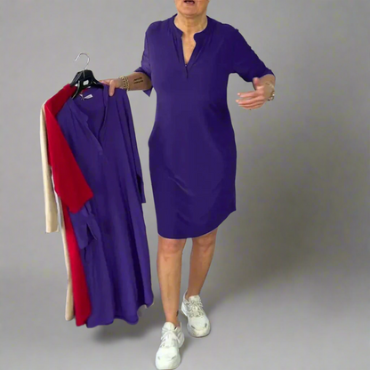 HANNEKE | EINFACHES V-AUSSCHNITT KLEID