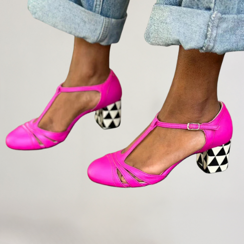 LISA | HOLLE HAKKEN MET T-BAND EN FUCHSIA PRINT